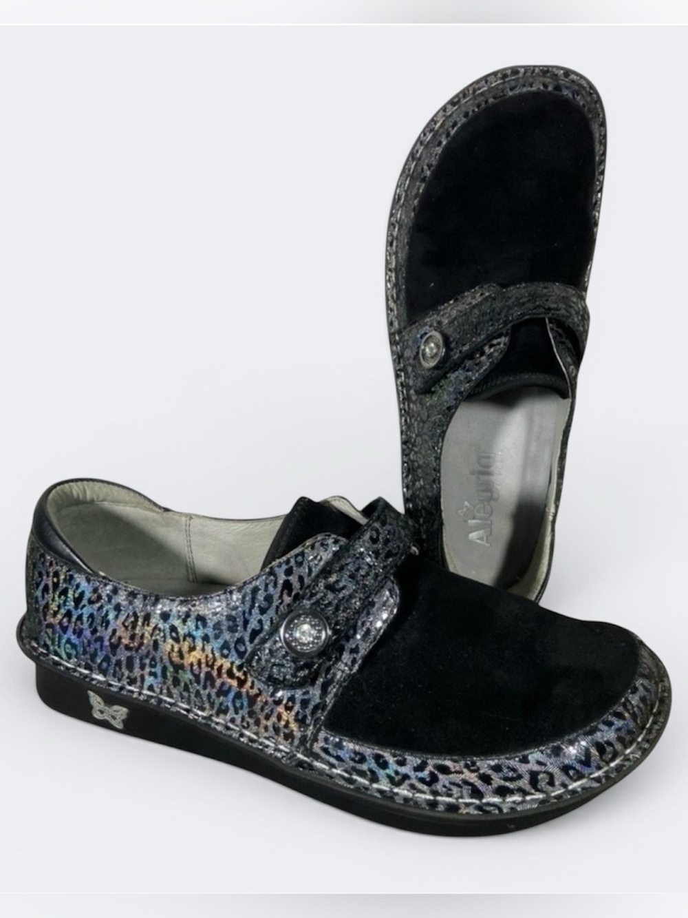 Alegria Brenna Wilder Suede and Leather Iridescent Shoe- woman’s EU 39